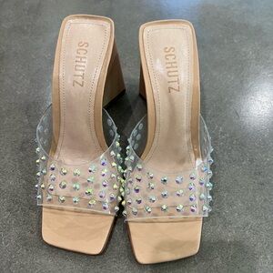 Schutz Lizah Transparent Crystal Heels